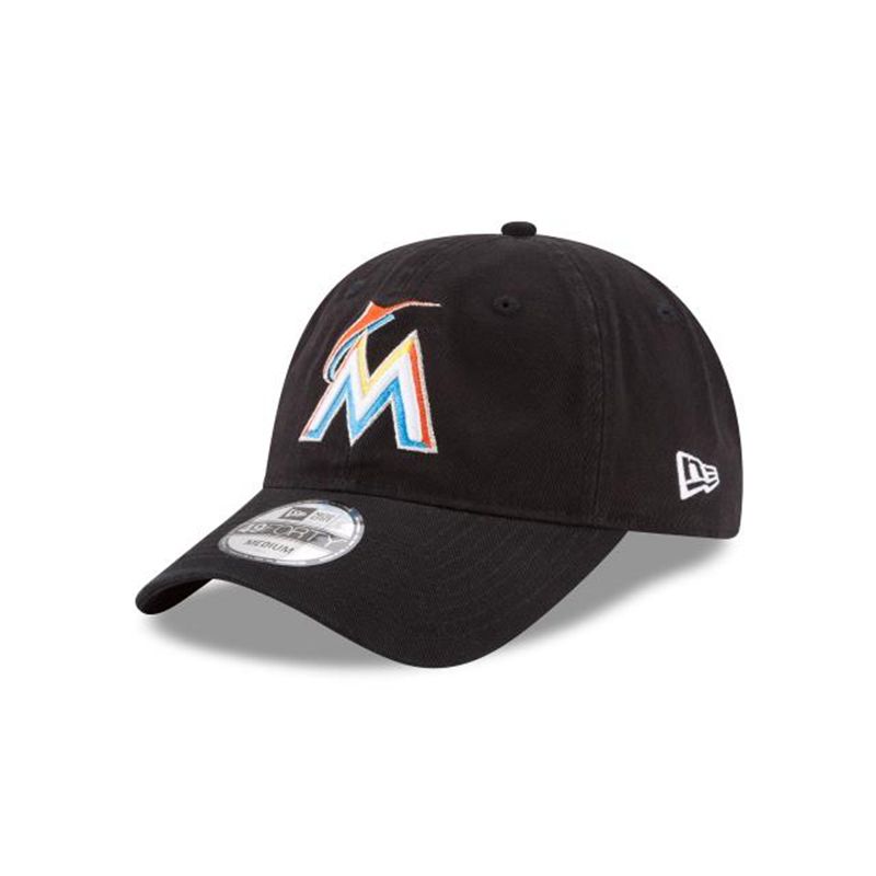 MLB Miami Marlins Core Fit 49Forty Fitted (DOD5478) - Black New Era Caps